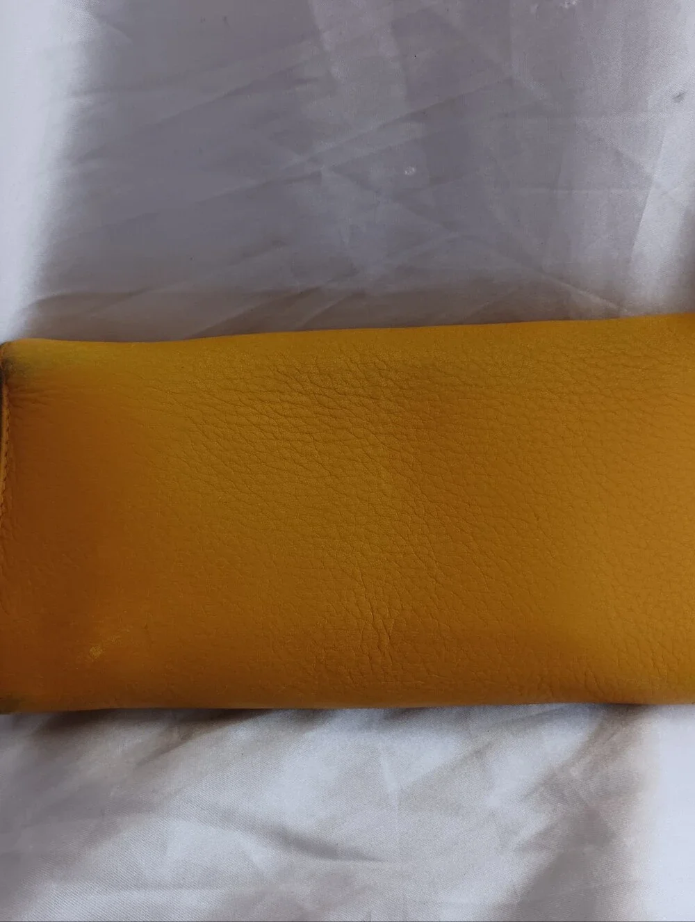 Tory Burch Marion Perforated Leather Zip Continental Wallet in a Mustard Yellow